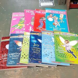 10 paperback books. Dear Dumb Diary, & Rainbow Magic.